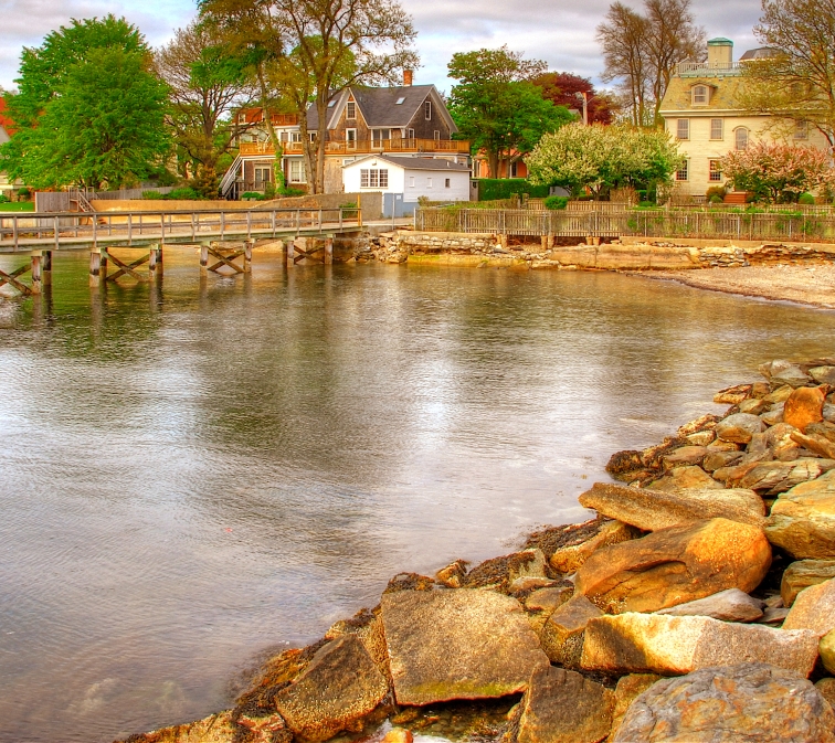 View of homes over the water