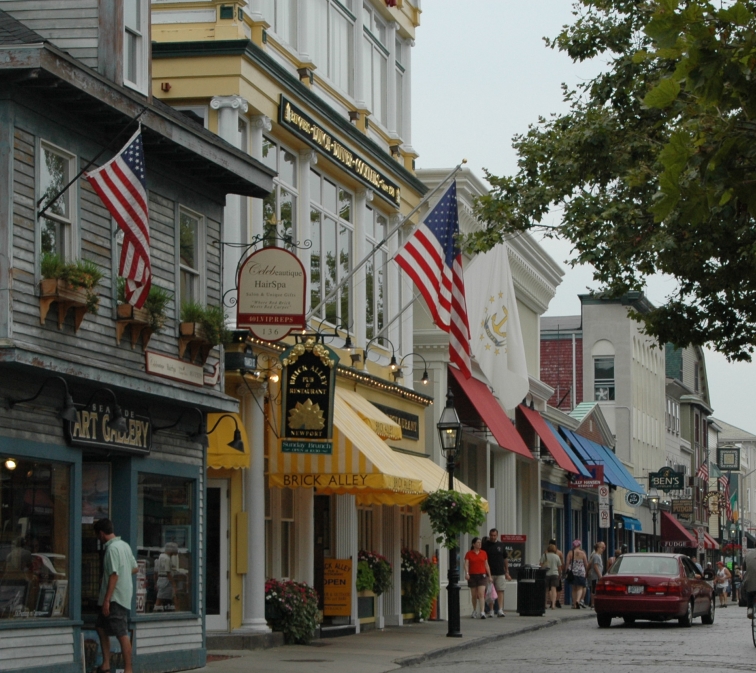 Row of buildings in downtown Newport